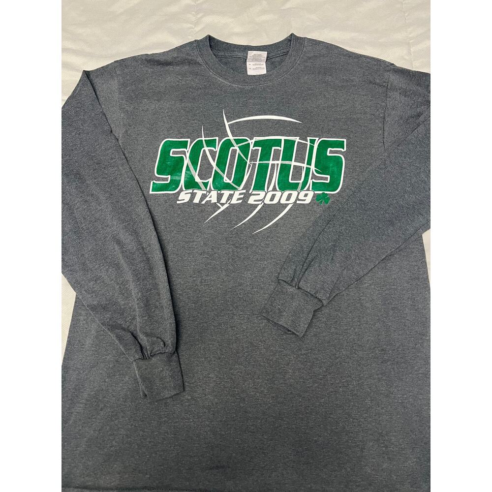 Scotus State 2009 Long Sleeve T Shirt Gray Gildan Cotton Blend Size Medium